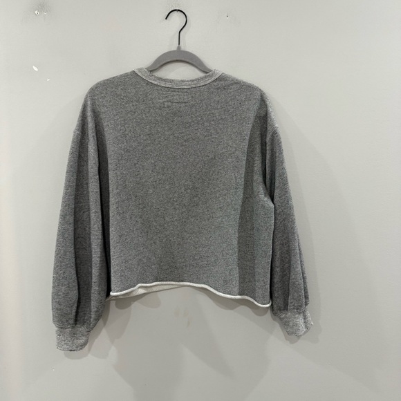 The Great. Sweatshirt Cutoff Bears Crewneck in Grey Green - Picture 4 of 5